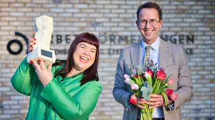 Åsa Frostfeldt, introduction leader and Lars Lööw, director general of the Swedish Public Employment Service received the Swedish Gender Equality Award 2022.
