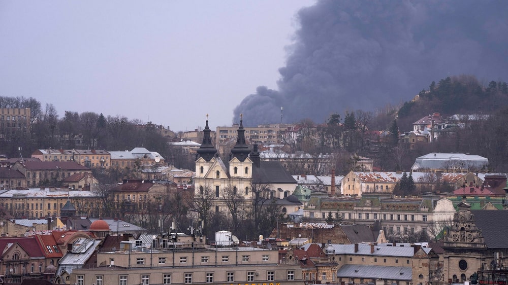 Heavy explosions in Lviv in western Ukraine