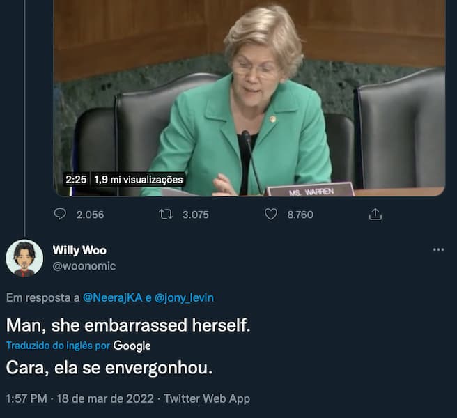 Willy Woo's Tweet About Elizabeth Warren