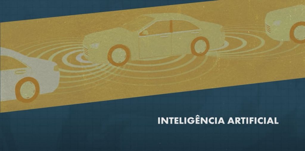 infographic of self-driving cars guided by artificial intelligence