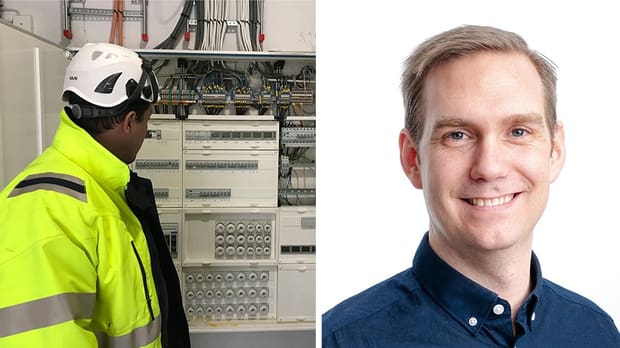 Jonas Holmberg, on the right, is an energy engineer at Riksbyggen.