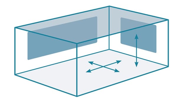 The ceiling makes up a large part of a room's surface.  A prerequisite for creating a room with good conversational acoustics is therefore an acoustic suspended ceiling.  To break the sound reflections between the walls of the room, sound absorbers can be placed in strategic places on the walls.